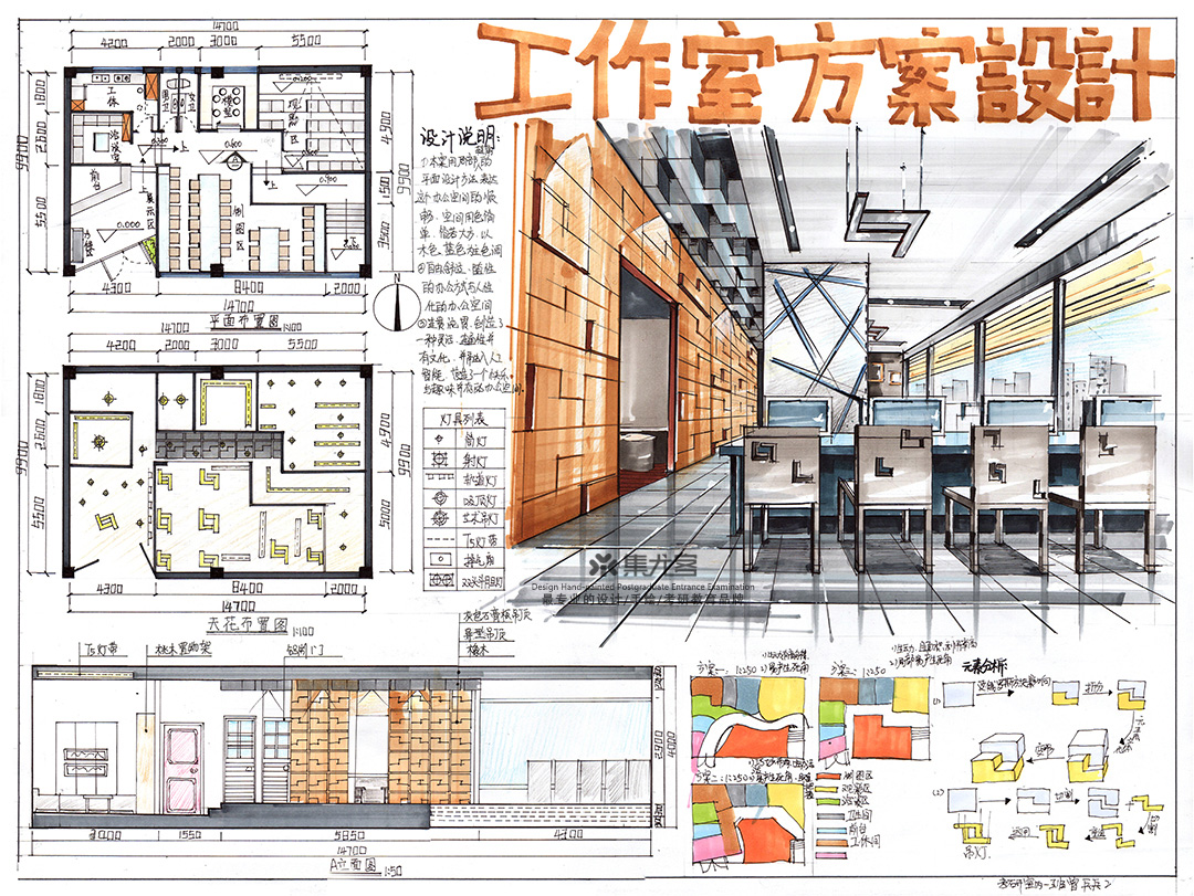 2019年集尤客暑假考研班学生作业展示工作室手绘快题