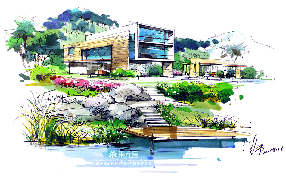 沙沛建筑设计马克笔作品欣赏