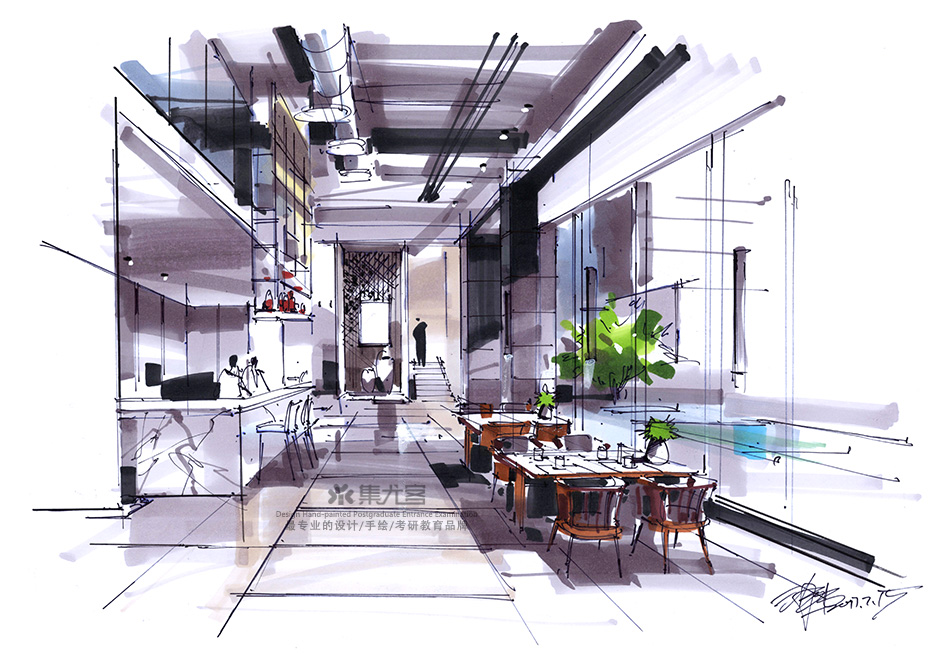 沙沛商业空间手绘设计作品欣赏二