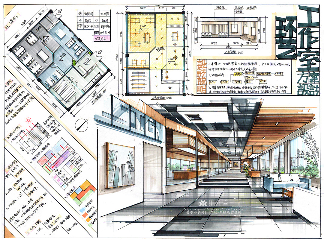 2019年集尤客暑假考研班学生作业展示-工作室手绘快题设计