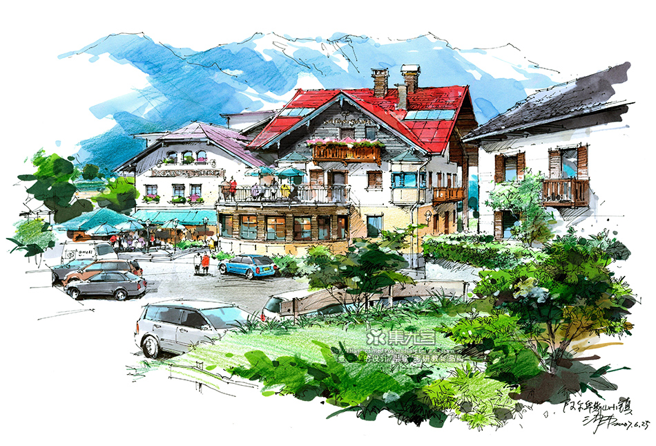 沙沛国外马克笔写生作品欣赏