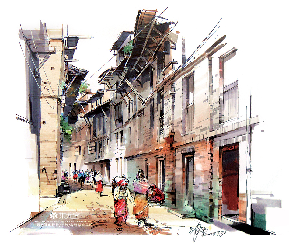 沙沛国外马克笔写生作品欣赏