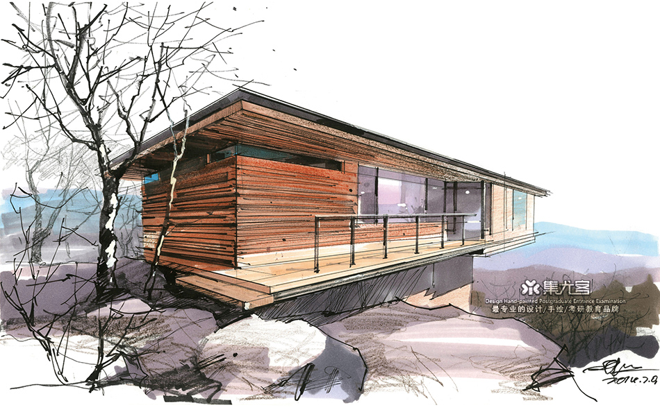 陈红卫建筑景观手绘作品欣赏一