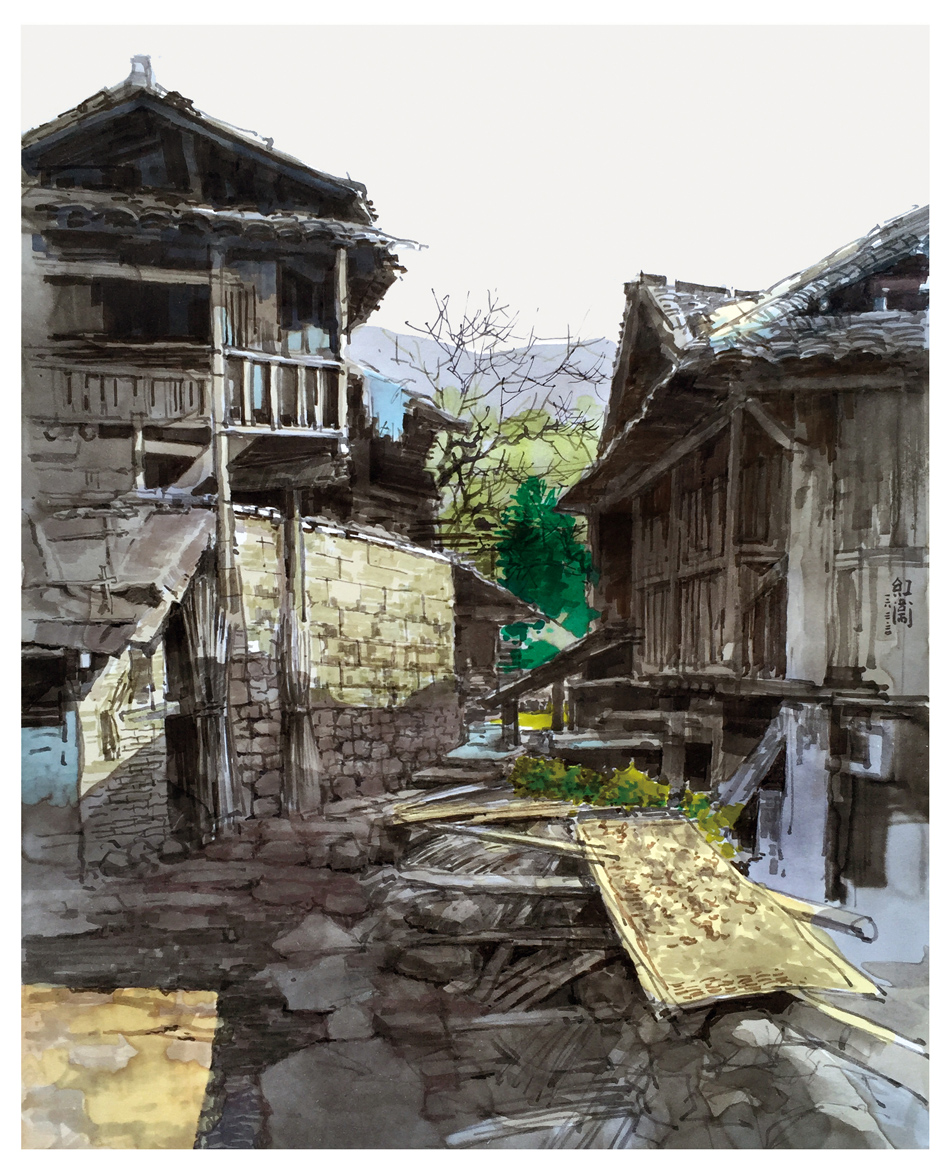 陈红卫北方民居马克笔写生作品画集