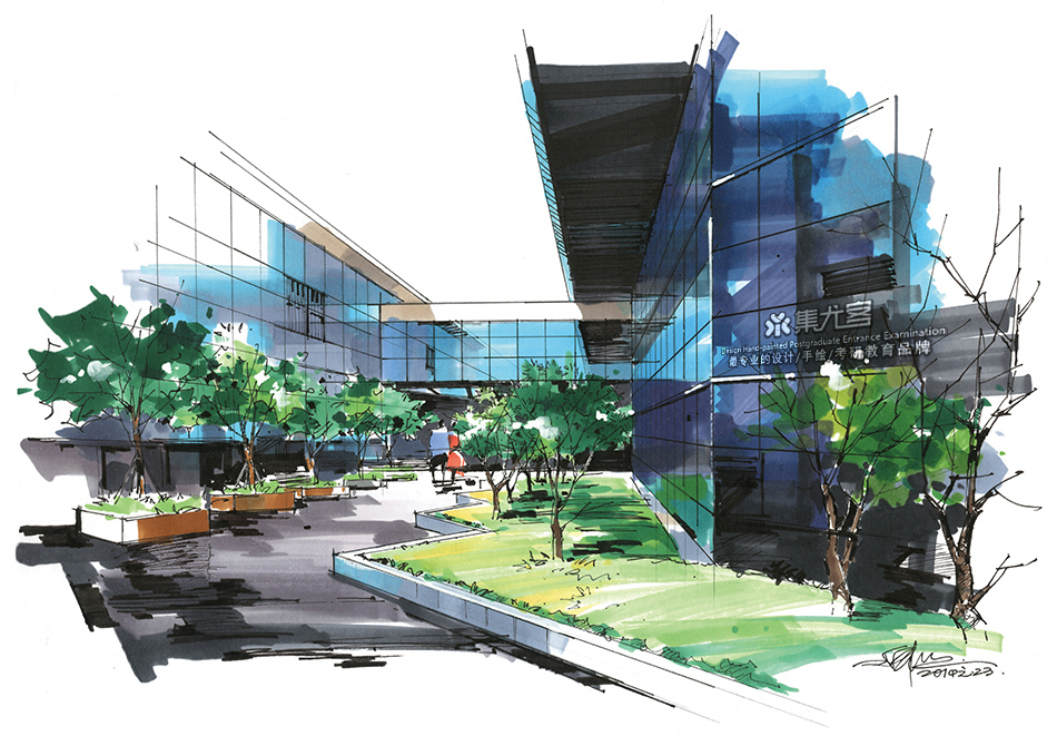 陈红卫建筑景观手绘作品欣赏一