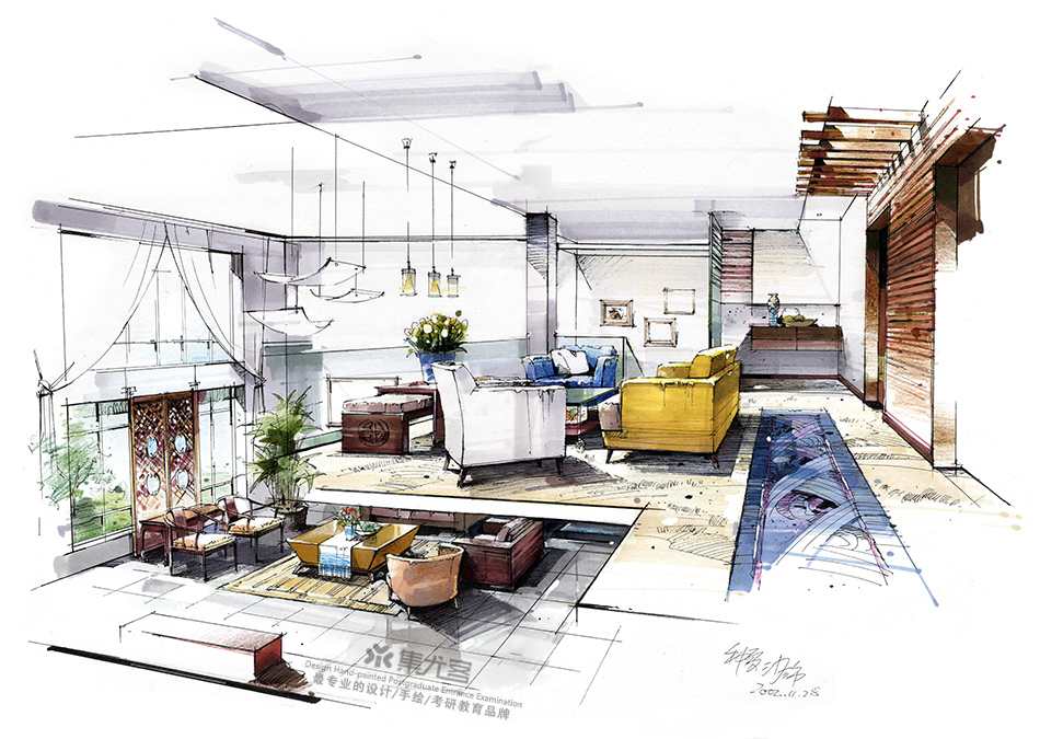 沙沛室内设计手绘作品欣赏二