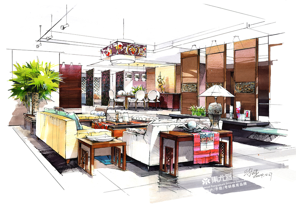 沙沛室内设计手绘作品欣赏二