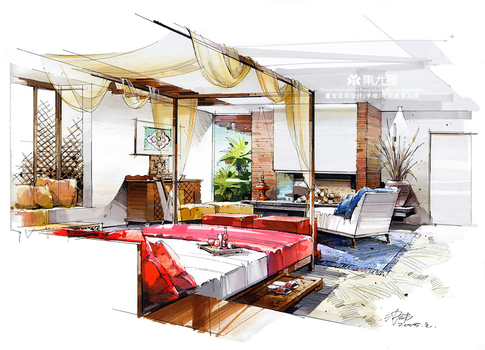 沙沛室内设计手绘作品欣赏二