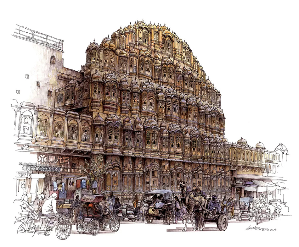 夏克梁马克笔手绘之东南亚建筑