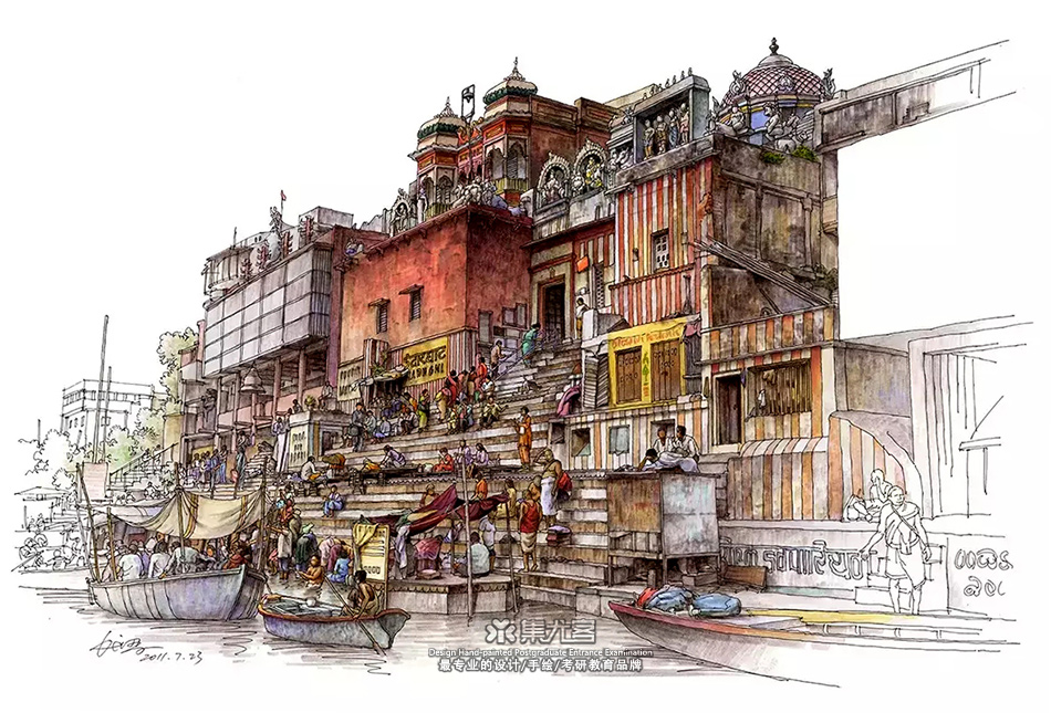 夏克梁马克笔手绘之东南亚建筑