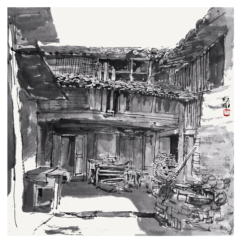 陈红卫民居写生作品画集水墨一